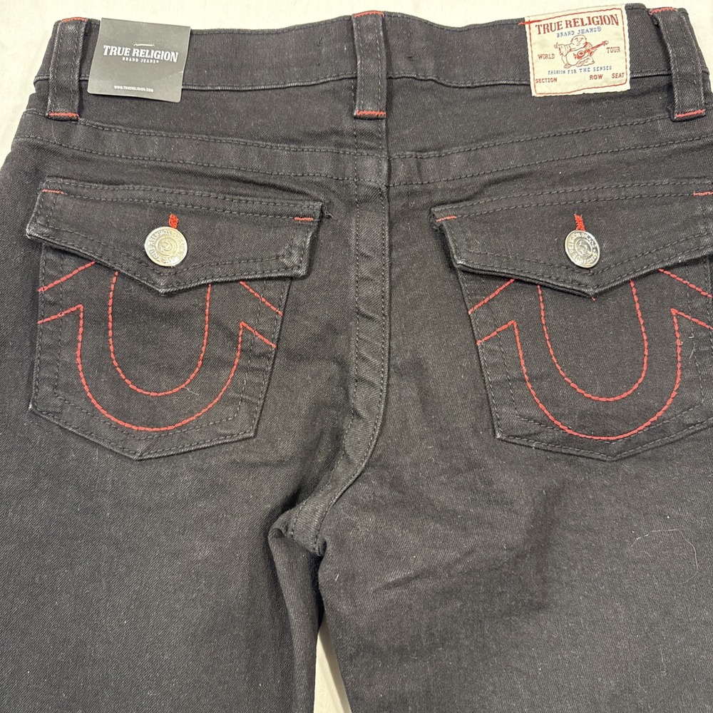 JEANS STRAIGHT True Religion Women/GIRLS 14 RICKY Relaxed  Black  NWT